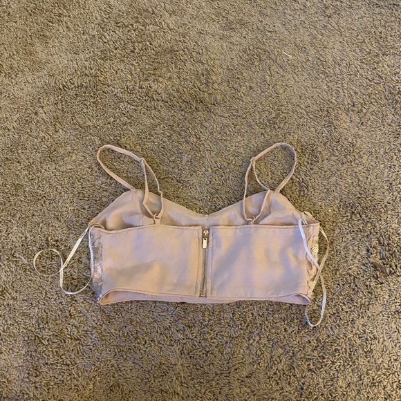 Girly Light Pink/Silver Crop Top - Picture 2 of 2